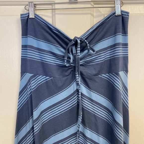 Patagonia Skirt Dress NWT size Large Organic Cotton striped blue convertible - Picture 3 of 11